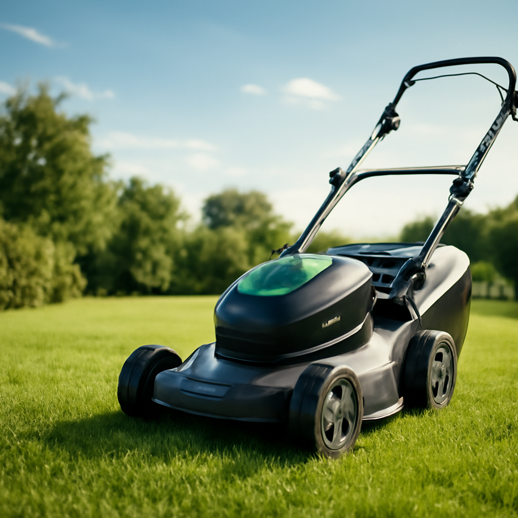 Rasentrimmer – Anwendung im Garten (AI)